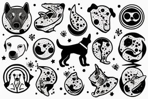 dog at the moon tattoo idea