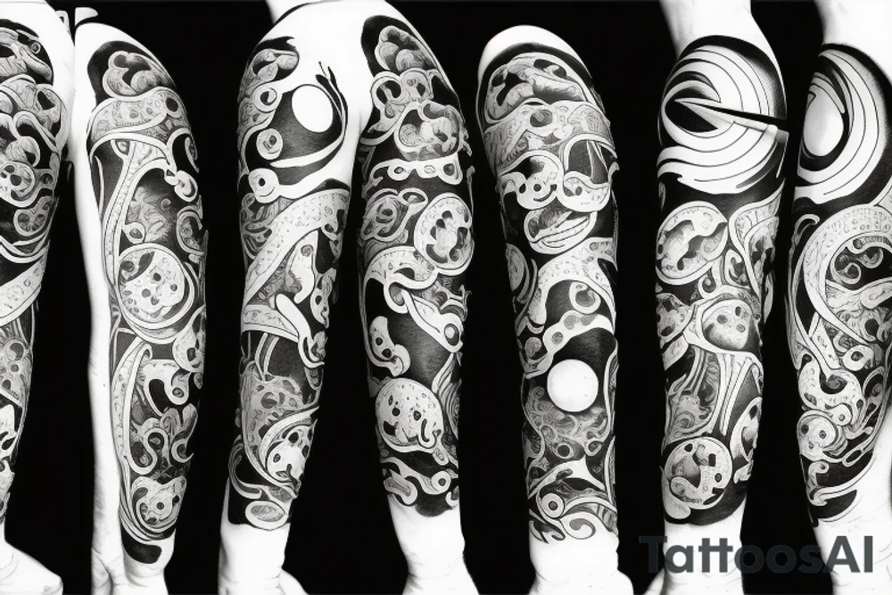dog at the moon tattoo idea