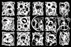 dog at the moon tattoo idea