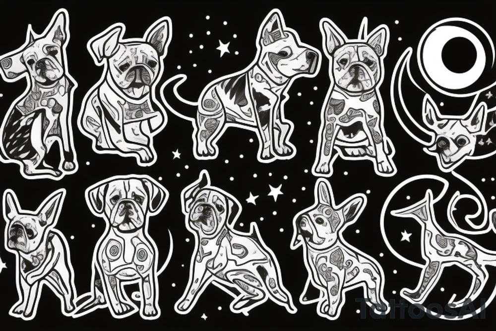 dog at the moon tattoo idea