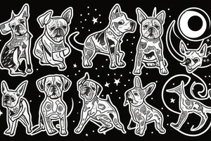 dog at the moon tattoo idea