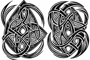 triquetra and the moon in the sky tattoo idea