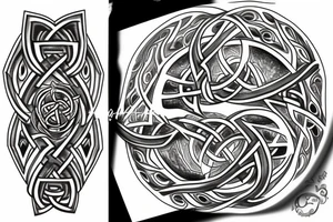triquetra and the moon in the sky tattoo idea