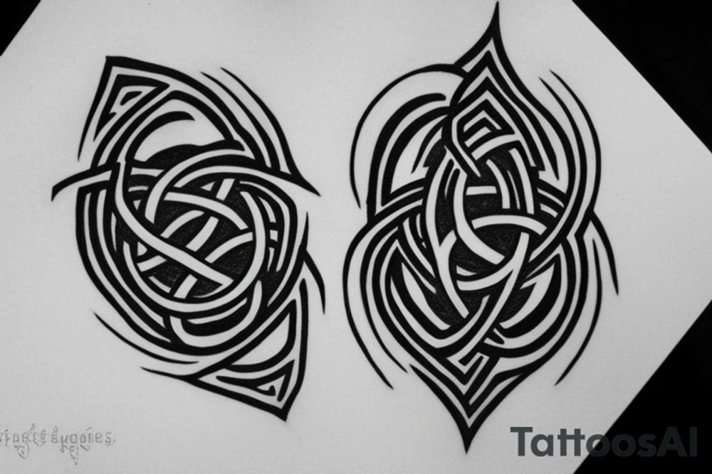 triquetra symbol in a peisage tattoo idea
