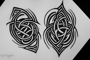 triquetra symbol in a peisage tattoo idea