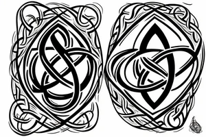 triquetra symbol in a peisage tattoo idea