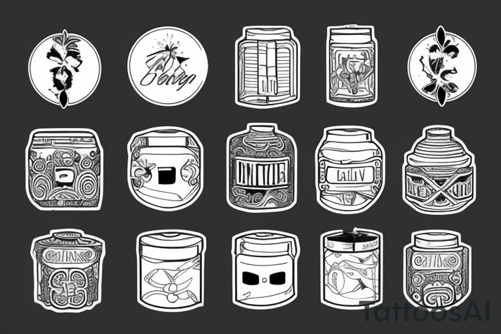 vintage container tattoo idea