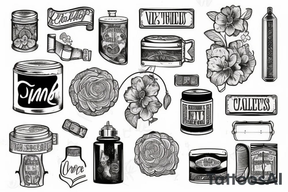 vintage container tattoo idea