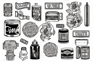 vintage container tattoo idea