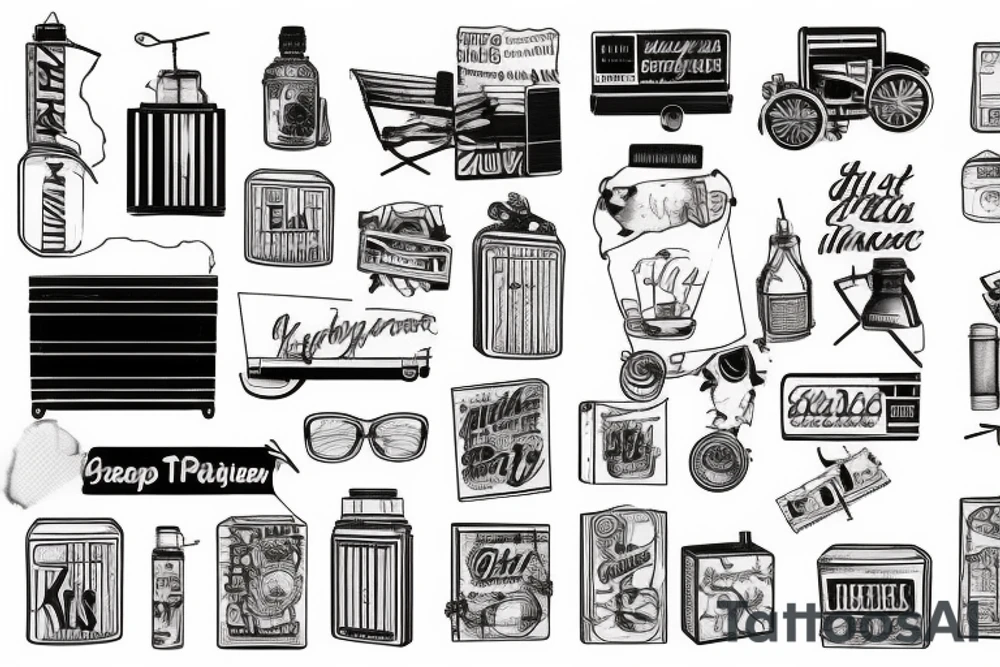vintage shipping container tattoo idea