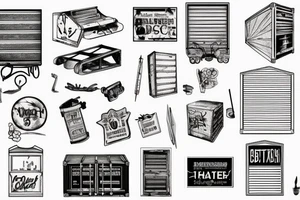 vintage shipping container tattoo idea
