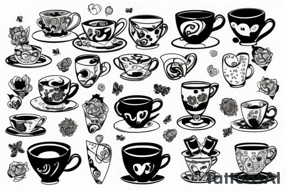 Shatered teacup tattoo idea