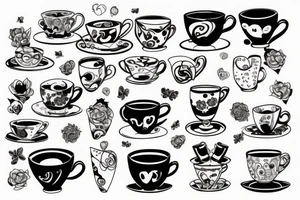 Shatered teacup tattoo idea