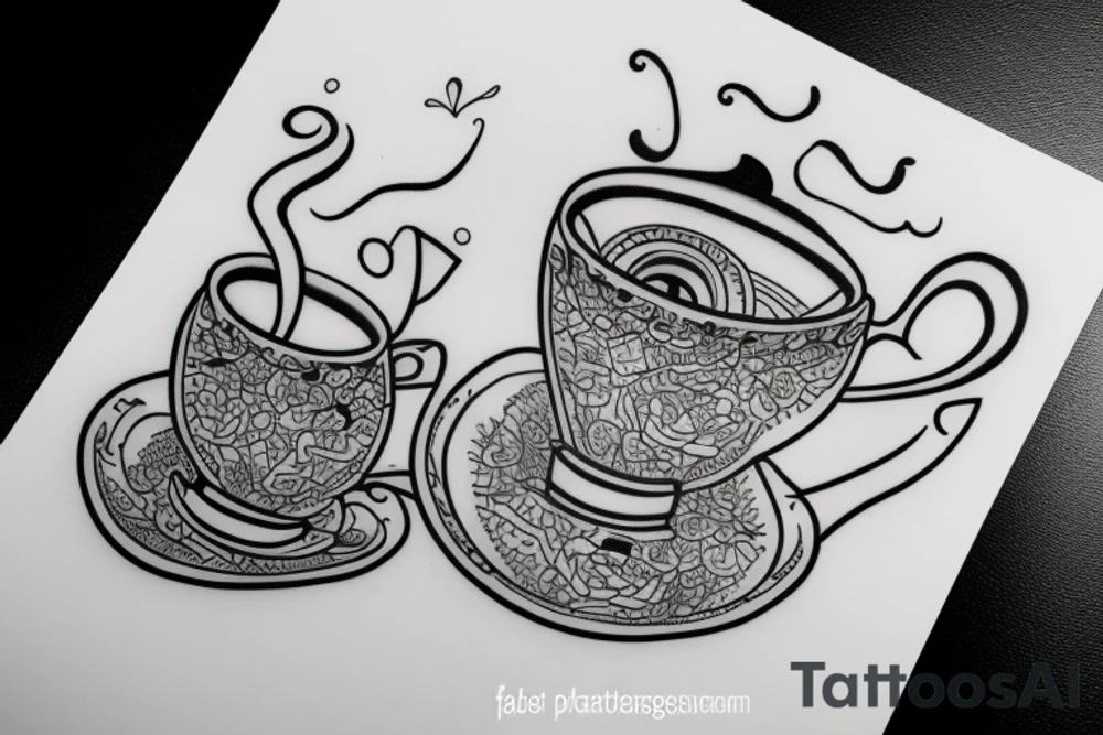 Shatered teacup tattoo idea