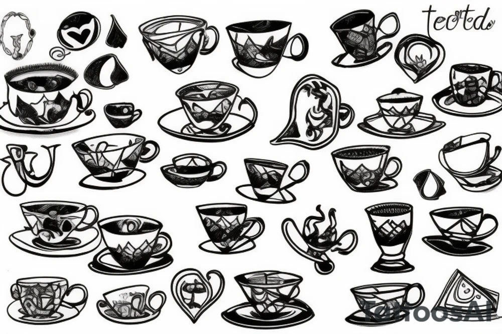 Shattered teacup tattoo idea