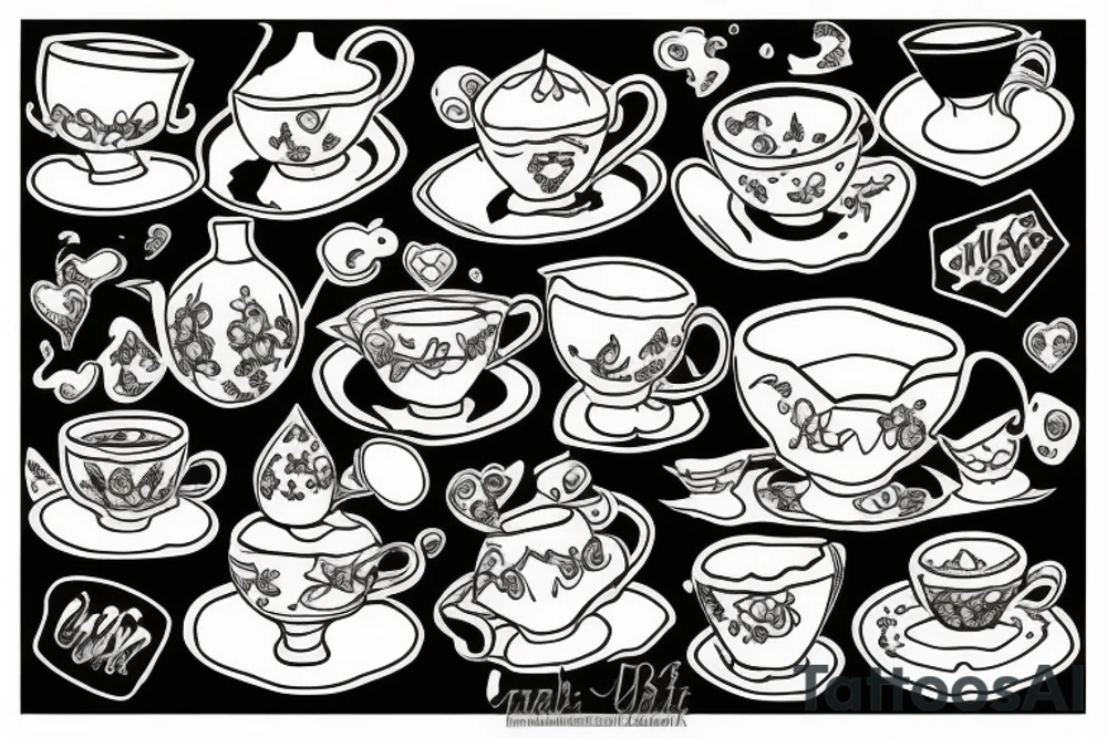 Shattered teacup tattoo idea