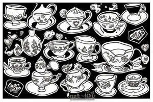 Shattered teacup tattoo idea
