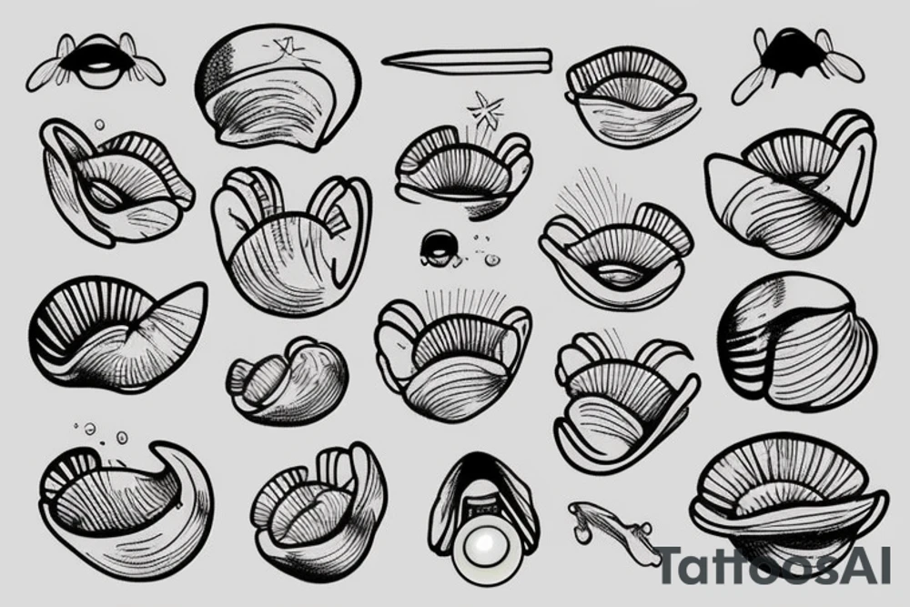 A pearl in a clam tattoo idea