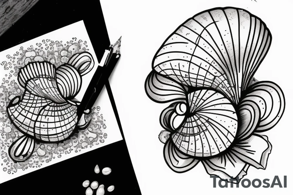 A pearl in a clam tattoo idea