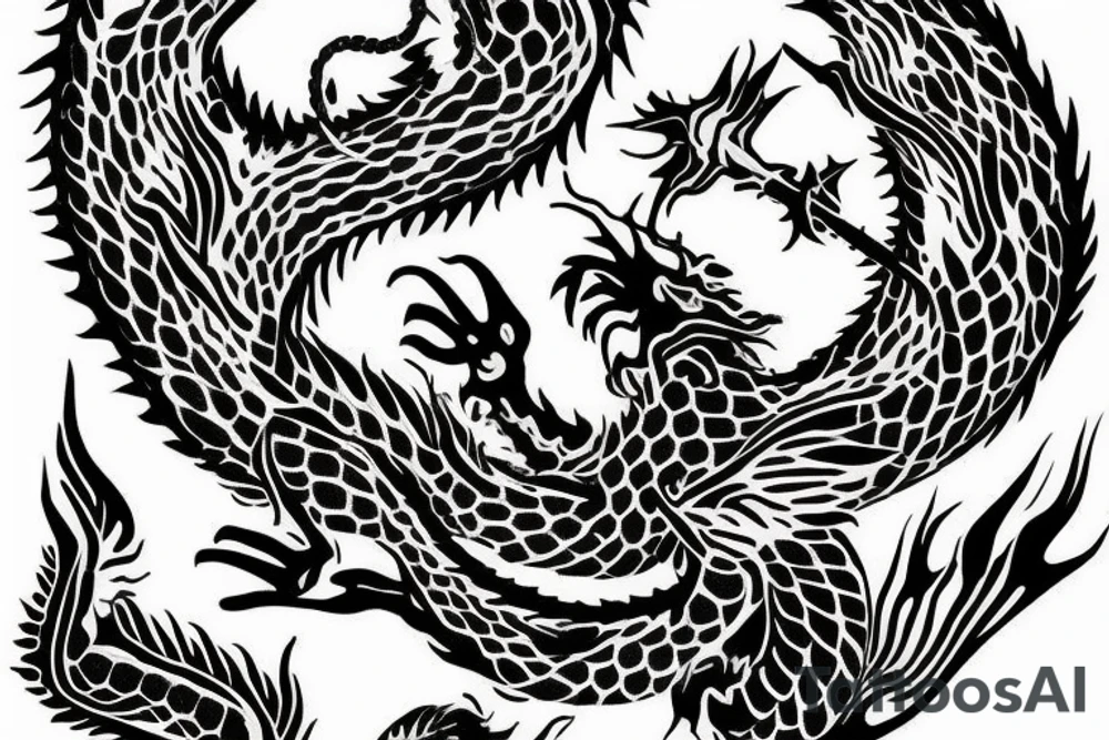 Dragon within tree tattoo idea