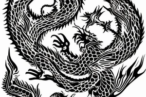 Dragon within tree tattoo idea