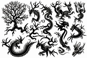 Dragon within tree tattoo idea