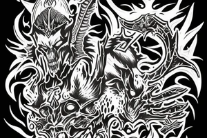 Diablo from the game with the same title, hidden behind the tree tattoo idea