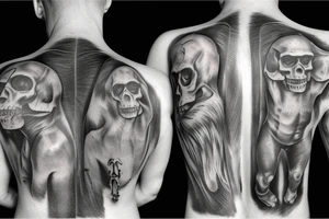 skulls of Australopithecus afarensis, homo habilis, homo erectus, and homo sapiens tattoo idea