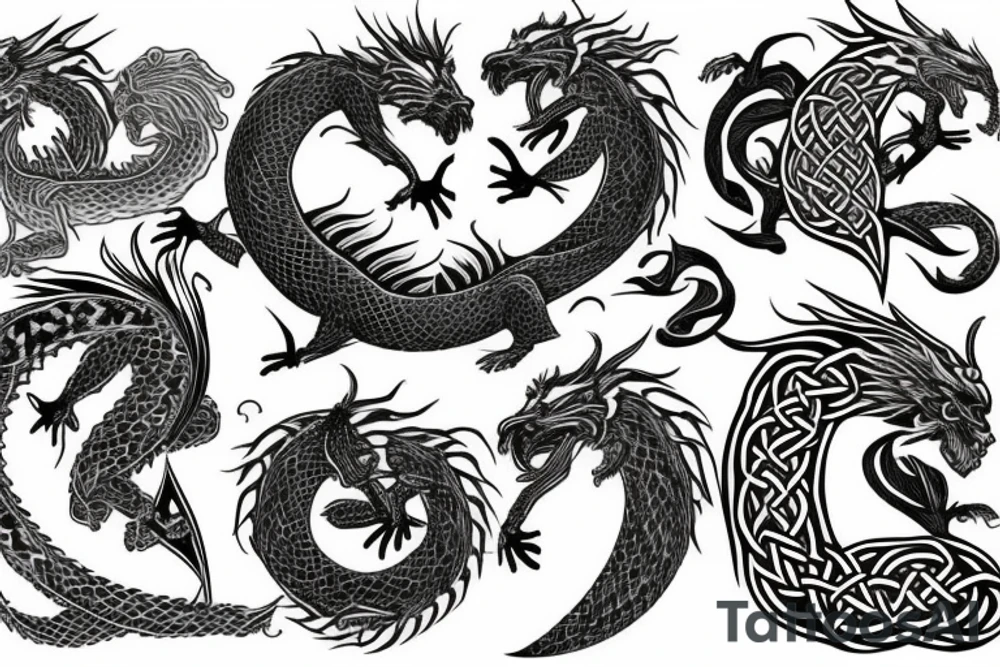 celtic dragon tattoo idea