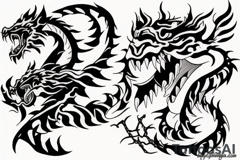 tiger dragon death tattoo idea