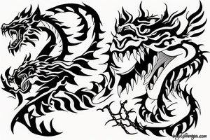 tiger dragon death tattoo idea