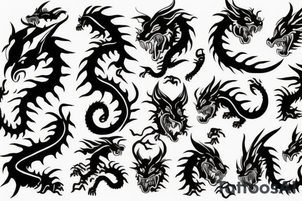 tiger dragon death tattoo idea