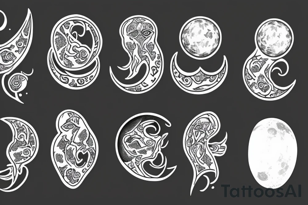 Moon cycle tattoo idea