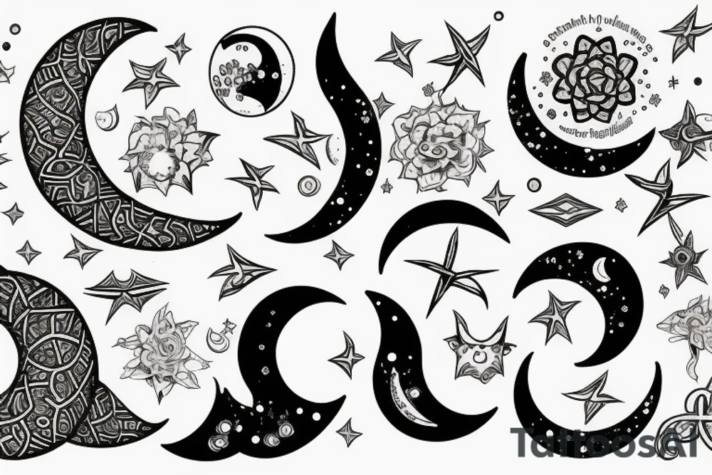 Waxing and waning
Moon cycle tattoo idea
