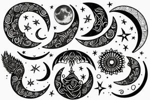 Waxing and waning
Moon cycle tattoo idea