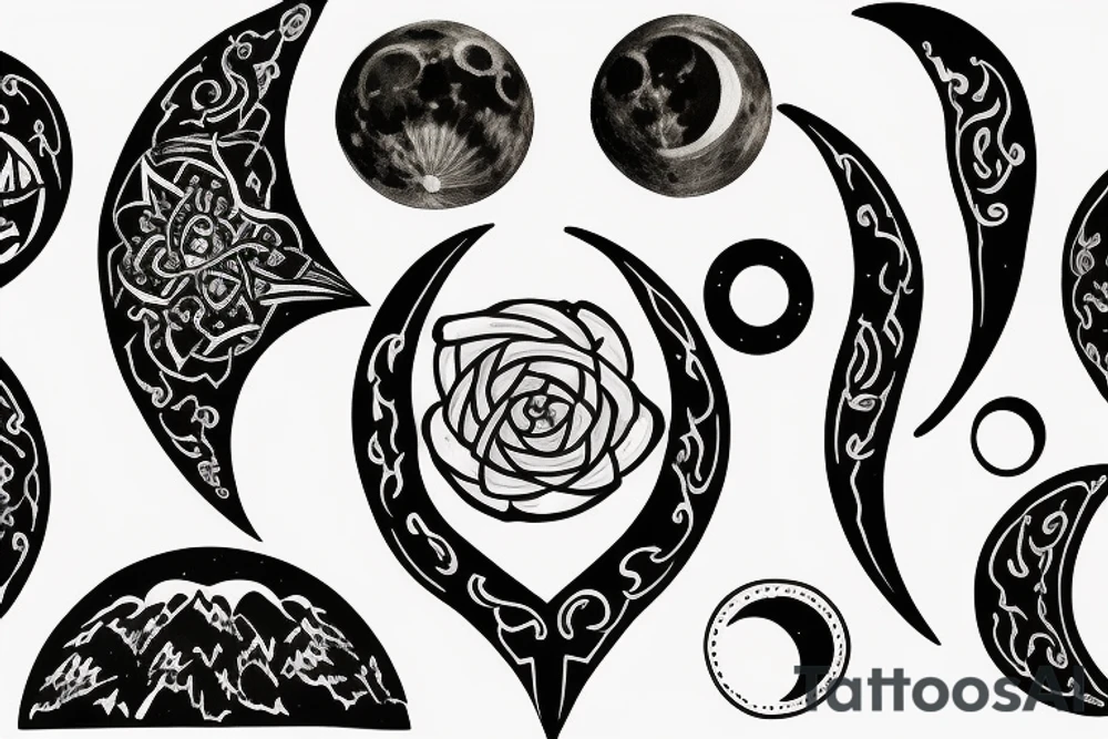 Waxing and waning
Moon cycle tattoo idea