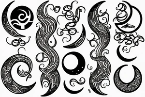 Waxing and waning
Moon cycle tattoo idea