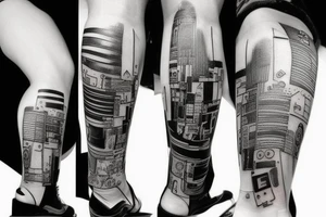 cyberpunk foot tattoo idea