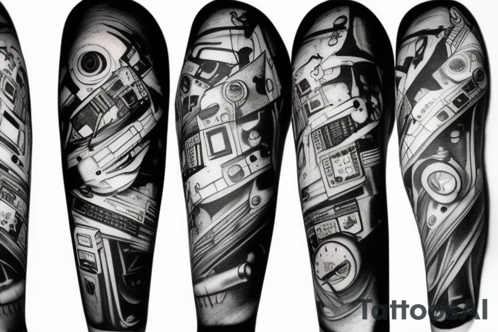 cyberpunk foot tattoo idea