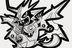 Gengar Pokémon with other spooky ghost Pokémon tattoo idea