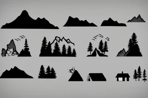 cottage mountains norway landscape tattoo idea