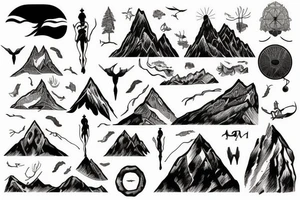 Snowy mountains tattoo idea