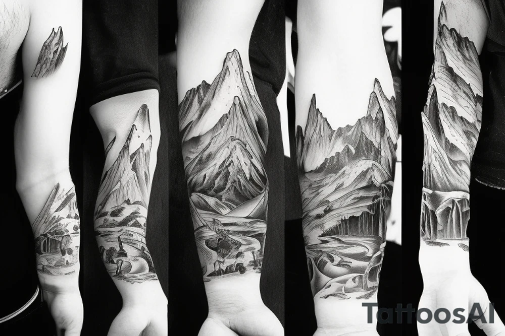 Snowy mountains tattoo idea