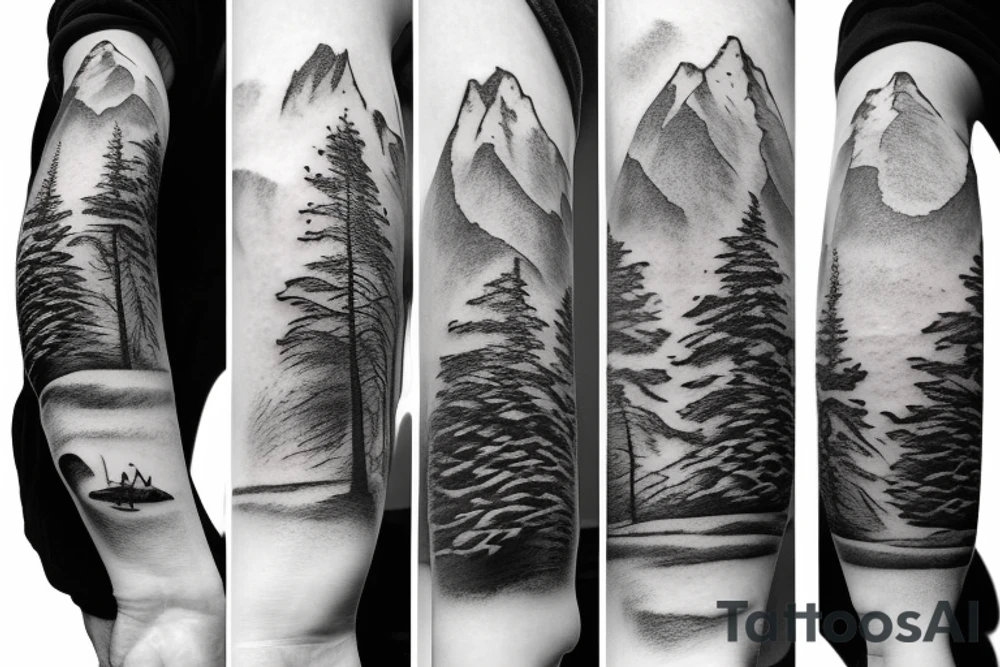 Snowy mountains tattoo idea