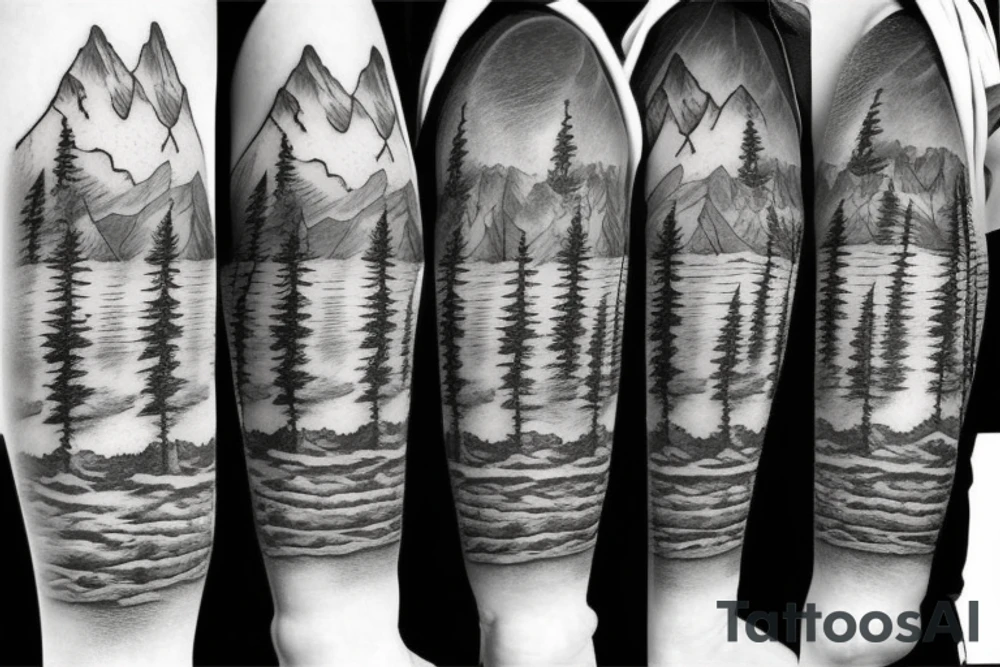 Snowy mountains tattoo idea