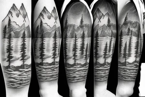 Snowy mountains tattoo idea