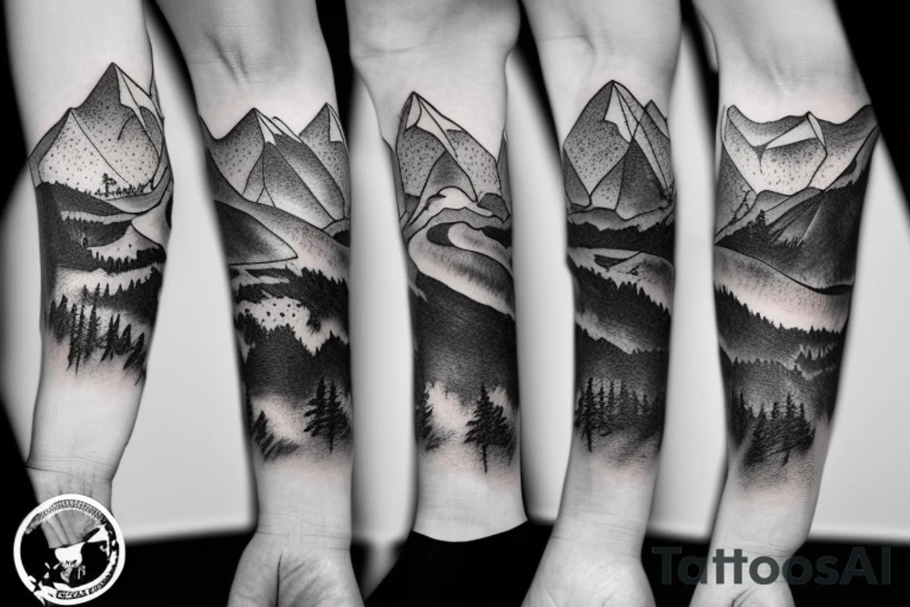 Snowy mountains tattoo idea