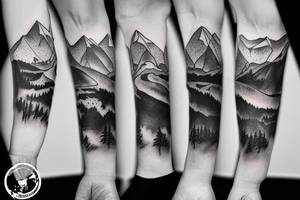 Snowy mountains tattoo idea