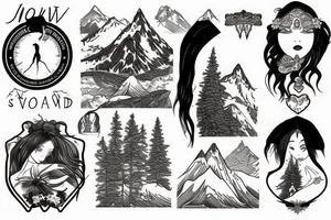 Snowy mountains tattoo idea