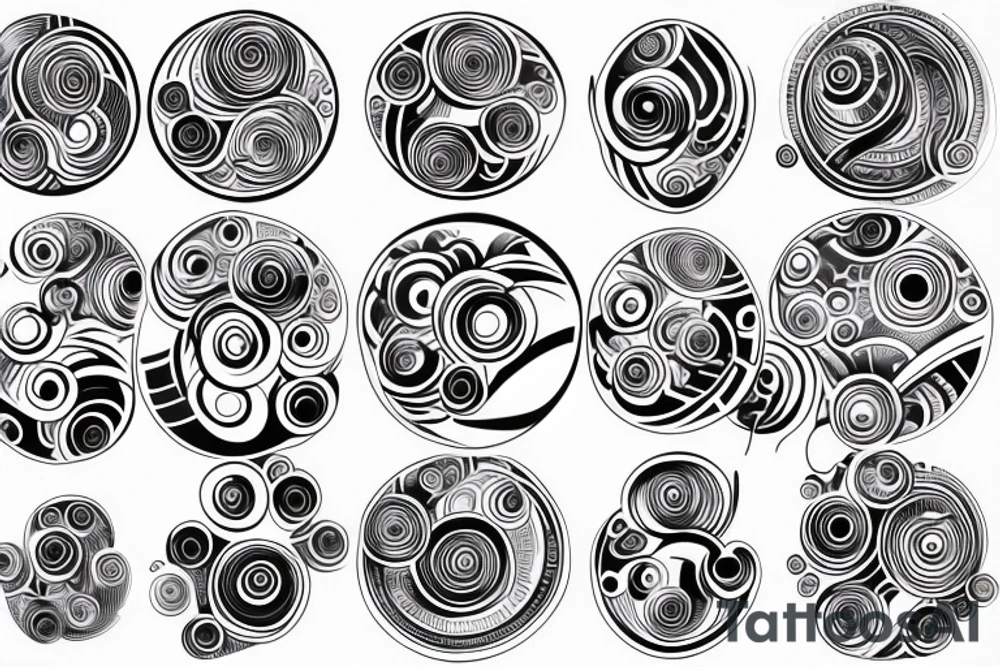 abstract tattoo on shoulder, concentric circles tattoo idea